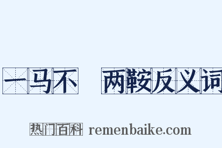 一马不鞁两鞍反义词是什么意思的图片